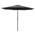 3m Outdoor Umbrella Beach Pole Garden Patio Tilt Black