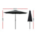 3m Outdoor Umbrella Beach Pole Garden Patio Tilt Black