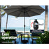 3m Outdoor Umbrella Beach Pole Garden Patio Tilt Charcoal
