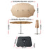 Instahut 4.57m Double-Sided Outdoor Patio Umbrella with Base UPF50+ Crank Beige
