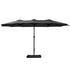 Instahut 4.57m Outdoor Umbrella w/Base Stand Beach Pole Garden Tilt Black
