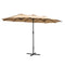 4.57m Outdoor Umbrella Beach Pole Garden Tilt Beige