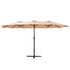 4.57m Outdoor Umbrella Beach Pole Garden Tilt Beige