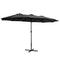 4.57m Outdoor Umbrella Beach Pole Garden Tilt Black
