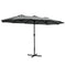 4.57m Outdoor Umbrella Beach Pole Garden Tilt Charcoal