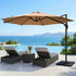 3m Outdoor Umbrella w/Base Cantilever Beach Roma 360 Degree Tilt Beige