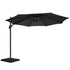 Instahut 3m Roma Cantilever Outdoor Umbrella with Base 360° Rotating UPF50 Black