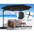Instahut 3m Roma Cantilever Outdoor Umbrella with Base 360° Rotating UPF50 Black