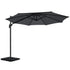3m Outdoor Umbrella w/Base Cantilever Beach Roma 360 Degree Tilt Charcoal