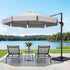 3m Outdoor Umbrella w/Base Cantilever Beach Roma 360 Degree Tilt Grey