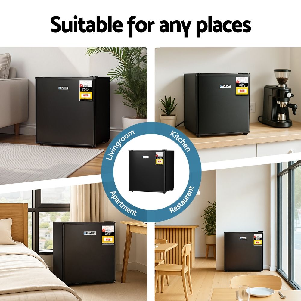 31L Upright Freezer – Compact Vertical Freezer, Black, Reversible Door