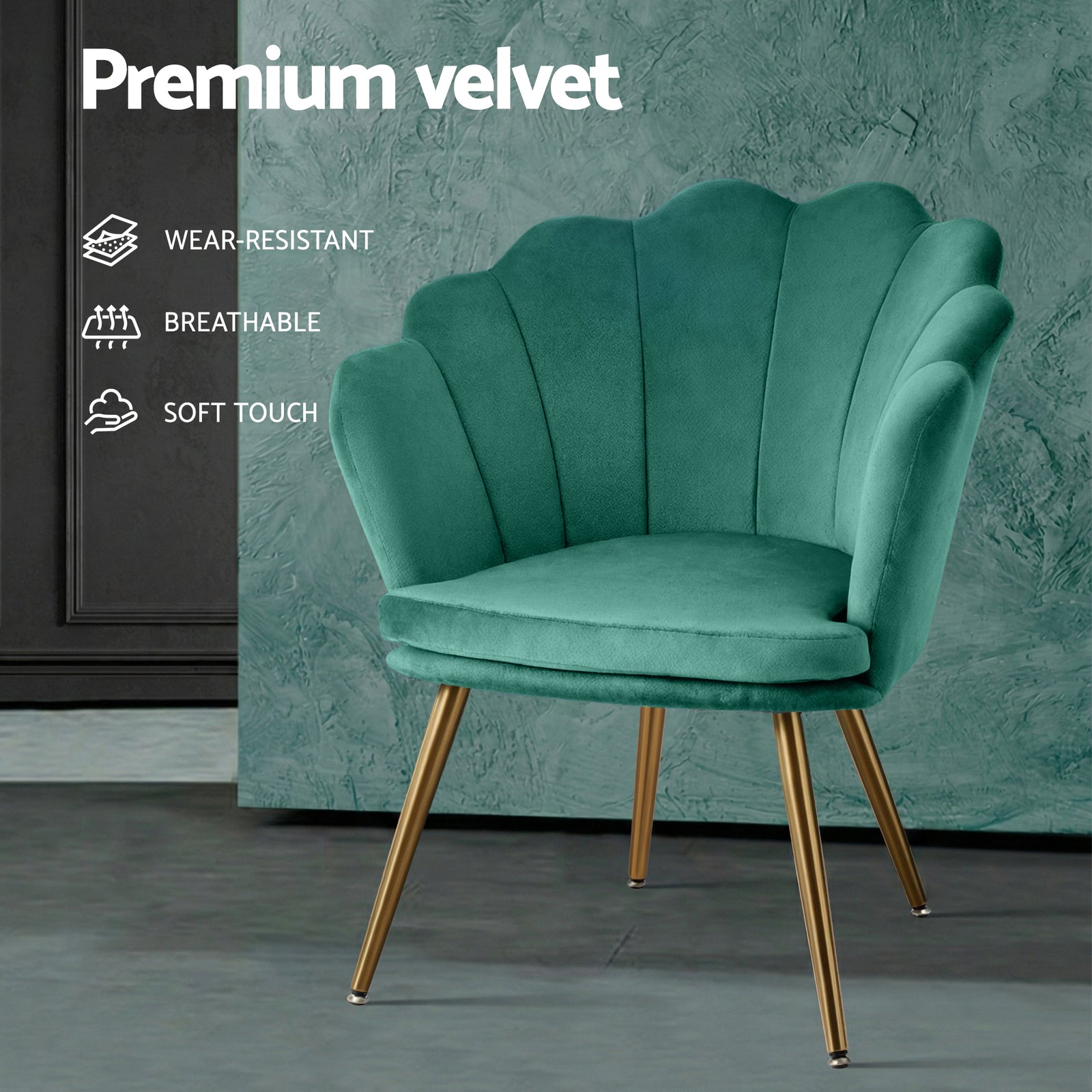 Armchair Velvet Green Callista