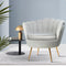 Artiss Velvet Accent Armchair Shell Back Gold Legs Grey Lounge Chair