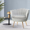 Velvet Accent Armchair Shell Back Gold Legs Grey Lounge Chair