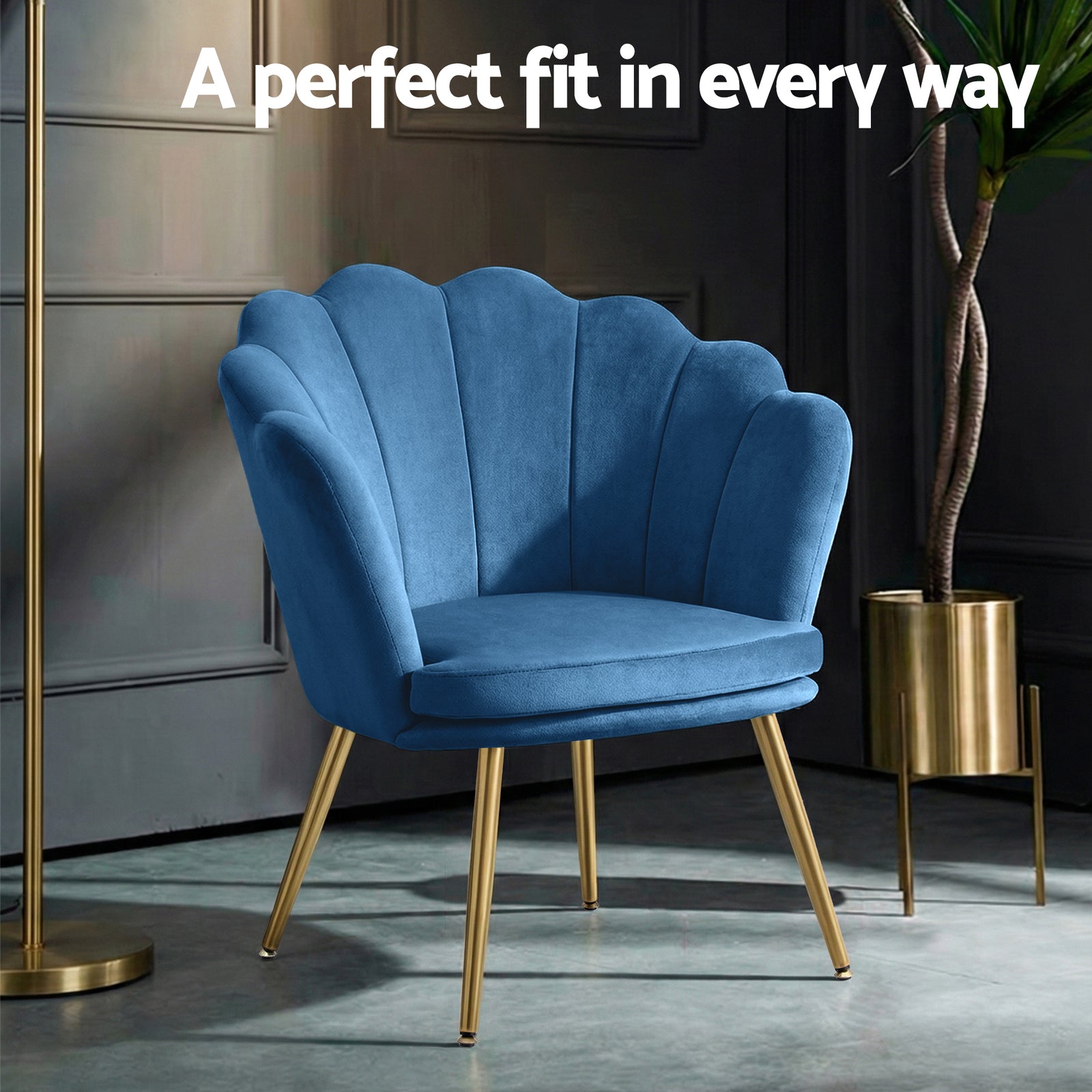 Armchair Velvet Blue Callista