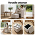 Armchair Accent Chair w/Ottoman Lounge Footrest Storage Boucle White