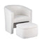 Armchair Accent Chair w/Ottoman Lounge Footrest Storage Boucle White