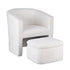 Armchair Accent Chair w/Ottoman Lounge Footrest Storage Boucle White