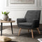 Artiss Button Tufted Armchair Accent Chair Upholstered Charcoal