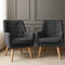 2X Armchair Lounge Chair Accent Tub Chair Charcoal ANNE