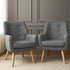2X Armchair Lounge Chair Accent Tub Chair Grey ANNE