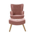 Armchair Set with Ottoman Pink Lansar