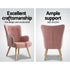 Armchair Set with Ottoman Pink Lansar