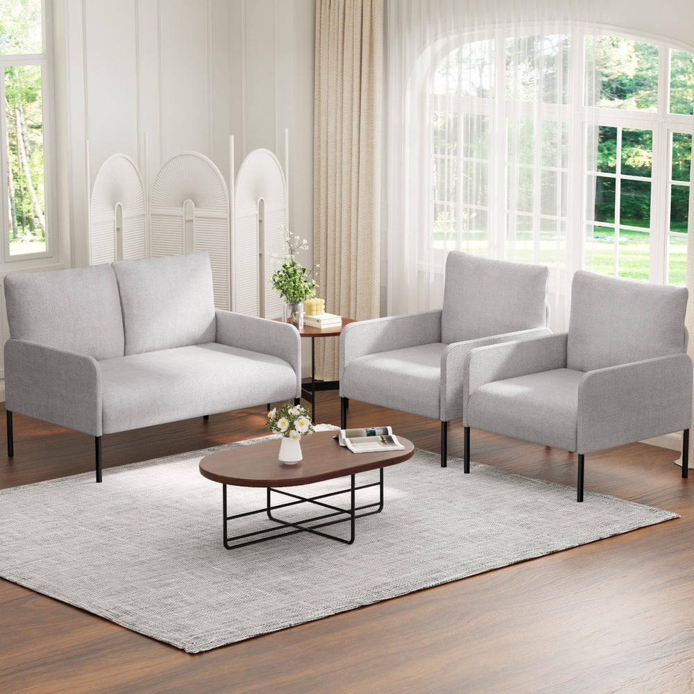 Artiss Armchair 4 Seater Sofa Set Pillow Gery Kane