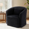 Round Swivel Armchair Sherpa Fleece Black