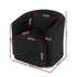 Round Swivel Armchair Sherpa Fleece Black