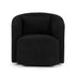 Round Swivel Armchair Sherpa Fleece Black