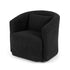 Round Swivel Armchair Sherpa Fleece Black