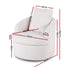 Round Swivel Armchair Extra Pillow White