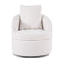 Round Swivel Armchair Extra Pillow White