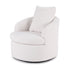 Round Swivel Armchair Extra Pillow White