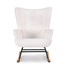 Artiss Rocking Armchair Nursing Chair Boucle Fabric White