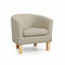 Artiss Abby Armchair Linen Accent Chair Beige Wooden Frame Extra Thick Foam