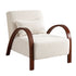 Artiss Teddy Fabric Armchair Curved Bentwood Arms with Cushion Beige