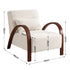 Artiss Teddy Fabric Armchair Curved Bentwood Arms with Cushion Beige