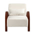 Artiss Teddy Fabric Armchair Curved Bentwood Arms with Cushion Beige