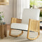 Boucle Rocking Chair White Teddy Fabric Nursery Nursing Armchair