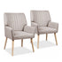 2X Armchair Faux Fabric Beige