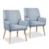 2X Armchair Fabric Blue Grey