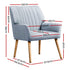 2X Armchair Fabric Blue Grey