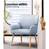 2X Armchair Fabric Blue Grey