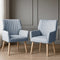 2X Armchair Fabric Blue Grey