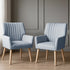 2X Armchair Fabric Blue Grey