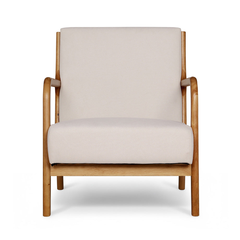 2X Armchair Faux Fabric Beige