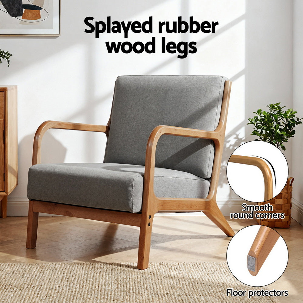 Armchair Fabric Light Grey