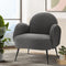 Artiss Hanes Armchair Sherpa Fabric Accent Chair 150kg Steel Legs Charcoal